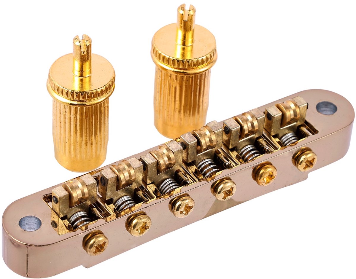 WK Tune-O-Matic Roller Saddle Brug voor Epiphone Les Paul - Verhoogde Stemstabiliteit en Duurzaamheid-goud