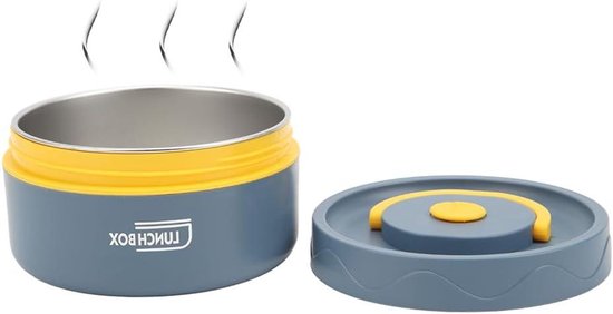 Allecto Premium - Thermische lunchbox van 420 ml - RVS - Dubbellaags - Draagbaar - Donkerblauw - Magnetronbestendig - Kinderen - Volwassenen - Jongens - School - Kantoor - Outdoor