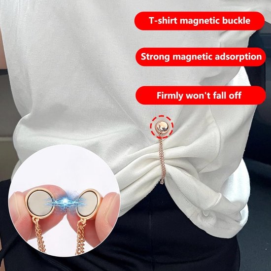 QUARKZMAN 8 stuks magnetische kledingclips, ronde kledingklemmen met