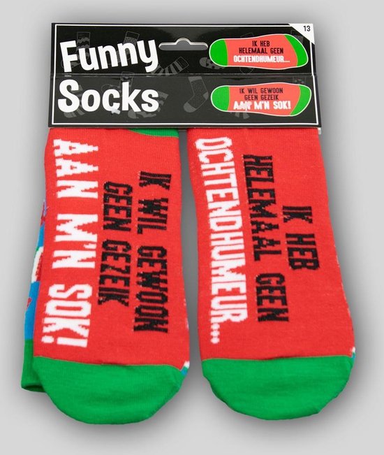 Funny Socks grappige sokken - Ik heb helemaal geen ochtendhumeur - One-size