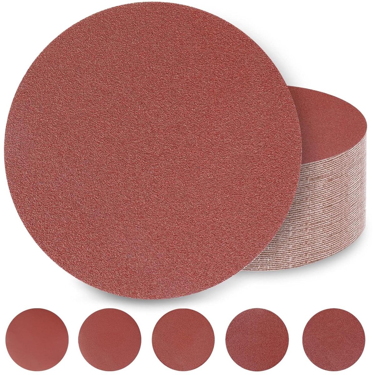 Allecto Premium - Schuurpapier 180mm Velcro - Set van 50 stuks schuurschijven 40/60/80/120/240 grit voor gipsplaten schuurmachine en orbitale schuurmachine