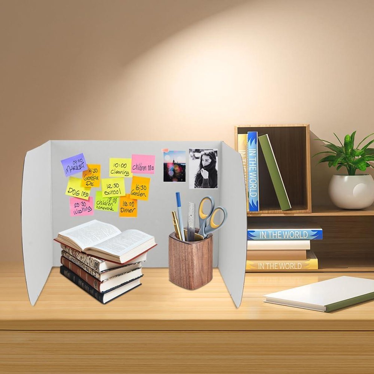 8 stuks scheidingswand voor bureau, zichtbescherming voor bureau, vouwbare scheidingswand voor bureau, draagbare bureauscheider, U-vormige splitsing, sterk en voor school, kantoor, bibliotheek - met 8