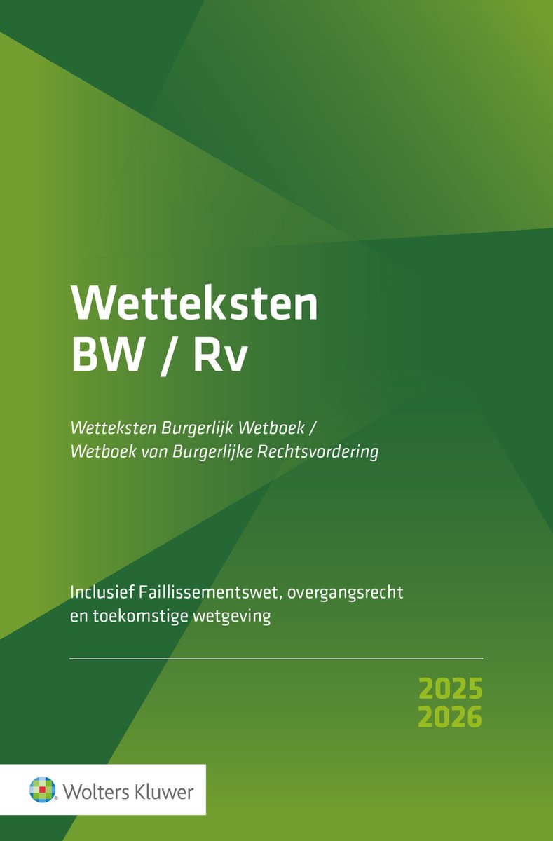 Omslag van Wetteksten Burgerlijk Wetboek/Wetboek van Burgerlijke Rechtsvordering 2025-2026