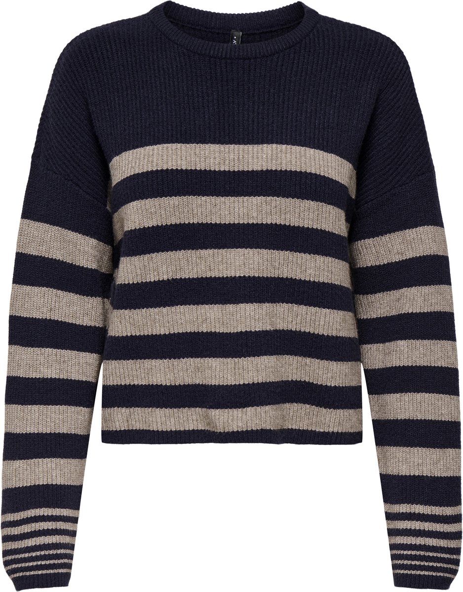 ONLY - ONLKATIA LS RIB STRIPE O-NECK CC KNT - Dames - Gebreide truien