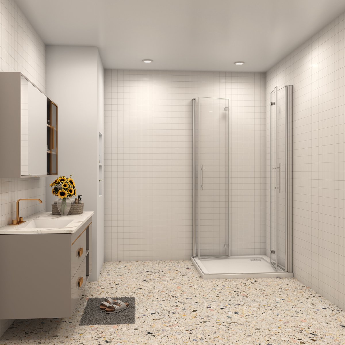 Douchecabine 85x95x195cm Opvouwbare 6mm NANO Easyclean veiligheidsglas glanzend chroom profiel