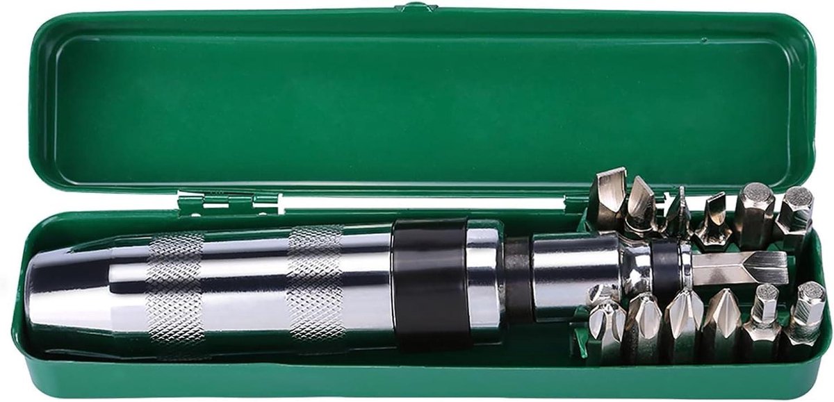 JGS Premium - Omkeerbare Schroevendraaier Set voor Gereedschap Reparatie - 14-delig - Inclusief Metalen Opbergdoos - Horloge Reparatie Essentieel