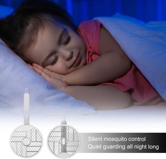 Snarflun Elektrische Vliegenmepper – 4000V, Oplaadbaar Via USB-C, 1500 MAh Accu, 3-laags Veiligheidsnet, Doodt Muggen, Wespen En Fruitvliegjes