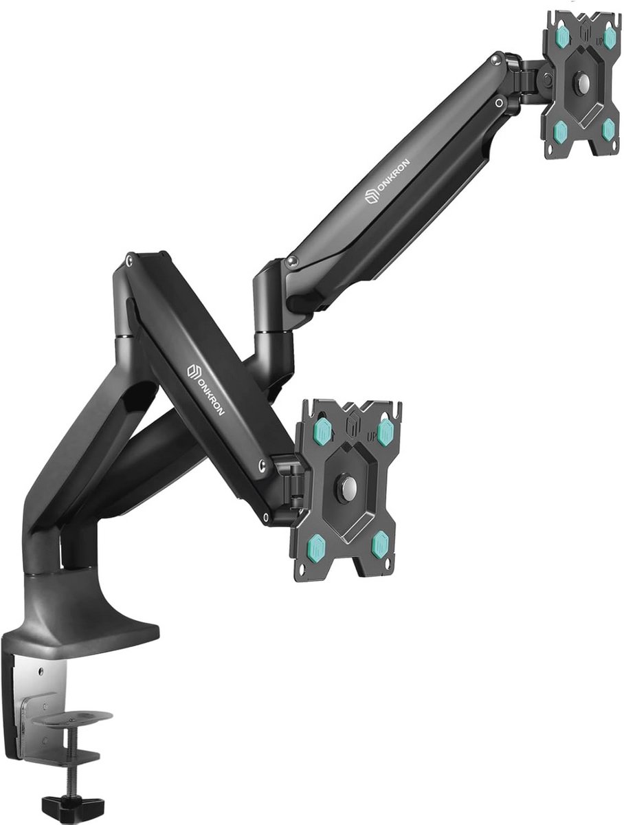 Dubbele Monitorhouder voor 13-32 Inch Schermen - Swiveling en Tiltable VESA Tafelhouder tot 18 kg