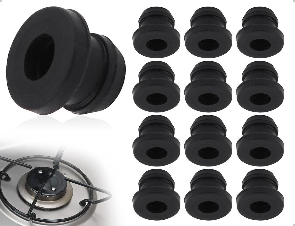 Allecto Plus - Rubberen pannenlappen & afdichtingen - 12 stuks - Zwart - RV-uitrusting - Dometic kookplaataccessoires