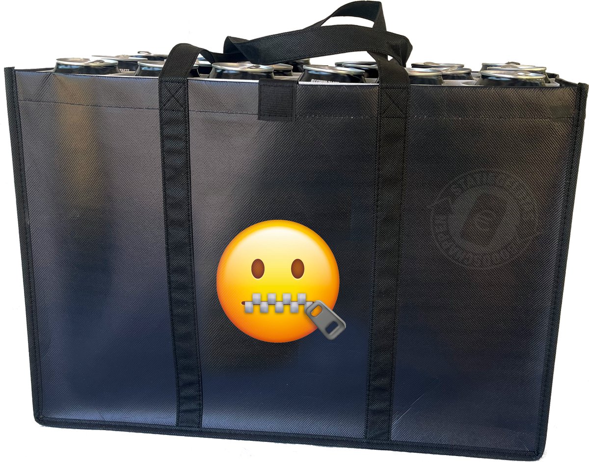 Zipper – Statiegeldtas – boodschappentas met een leuke emoji – met handig klittebandsysteem