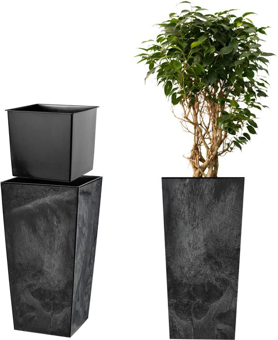 Balkon plantenbak - blauw - kunststof - ovaal - 40 x 25 cm | Leen Bakker