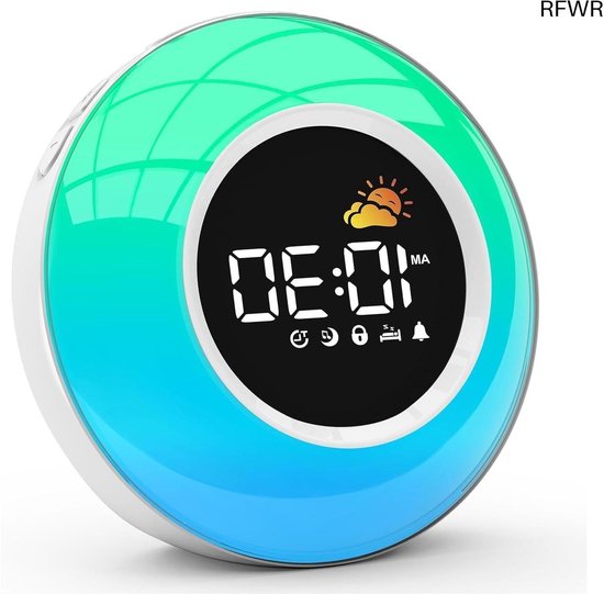 Digitale Wekker Voor Kinderen Met 7-kleuren Nachtlampje En Temperatuur Alarmtonen