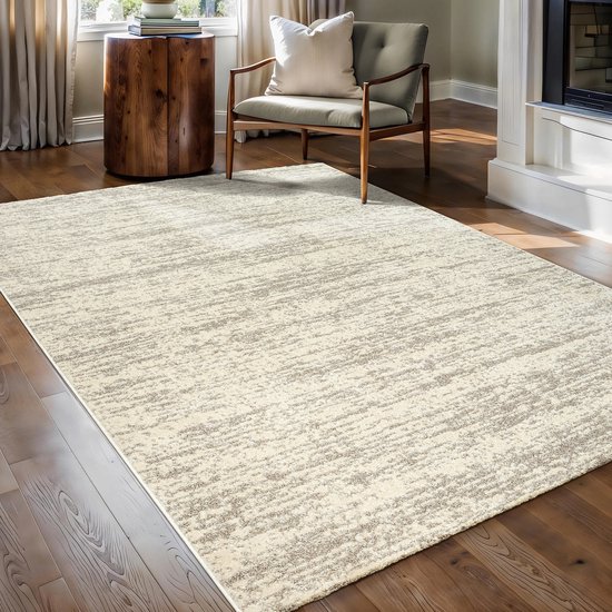Relax Oslo - Laagpolig Effen Vloerkleed - Modern Tapijt - Creme- 160x230 CM