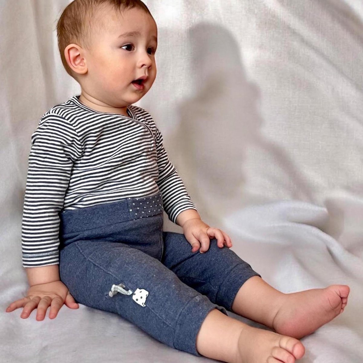 Kimono-bodysuit met lange mouwen voor baby's OrganicEra Organic Baby L/S Kimono body, gestreept