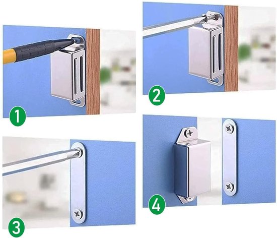 Kastmagneten Jiayi 4 Stuks Sterke zware magnetische deurvanger 30KG Trek magnetische