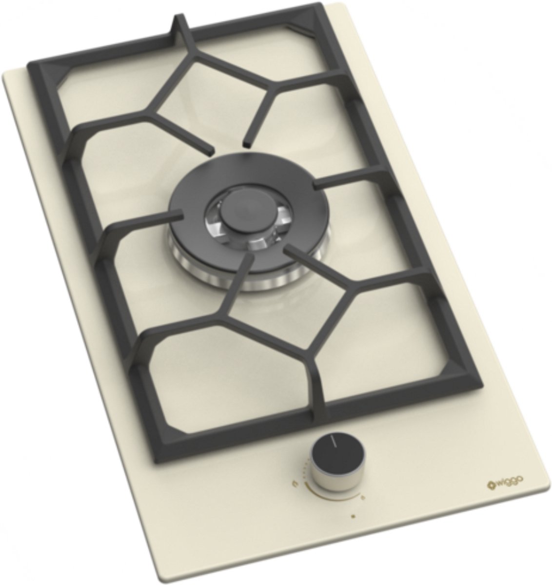 Wiggo WH-G331RD(C) - Inbouw gaskookplaat met Wok - 30cm - Creme