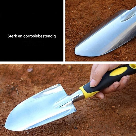 Tuinschep - 30*7,5cm - PVC handvat + magnesium - aluminiumlegering - aluminium tuinschep - voor het planten, verplanten, wieden en dragen - grond verplaatsen, kleine gaten graven en onkruid verwijderen van LIMEOW — afbeelding 4