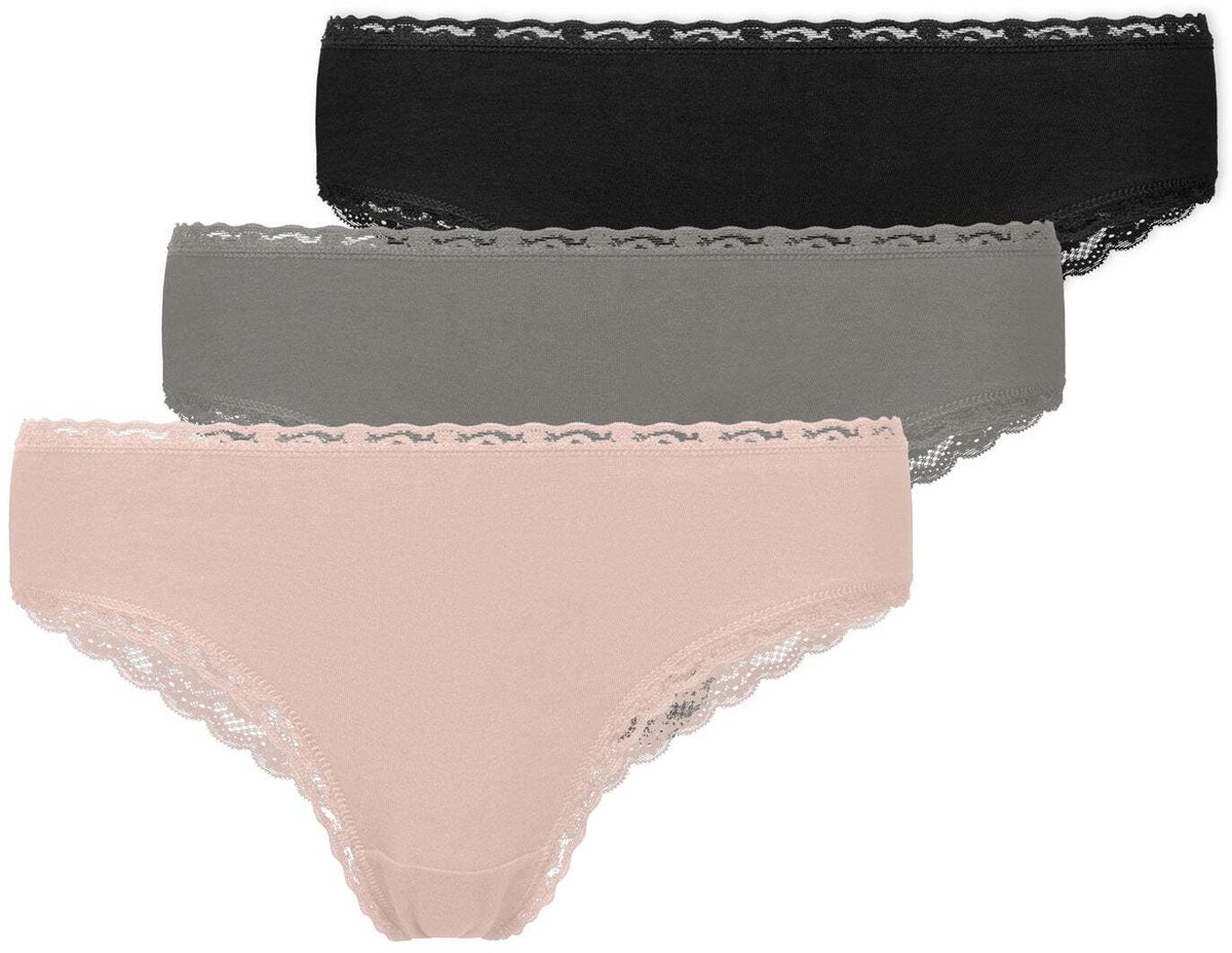SNOCKS Brazilian Slip met Kant - Dames Ondergoed - Naadloos & Comfortabel - Dames Slips - Dames Onderbroeken - 3 Stuks