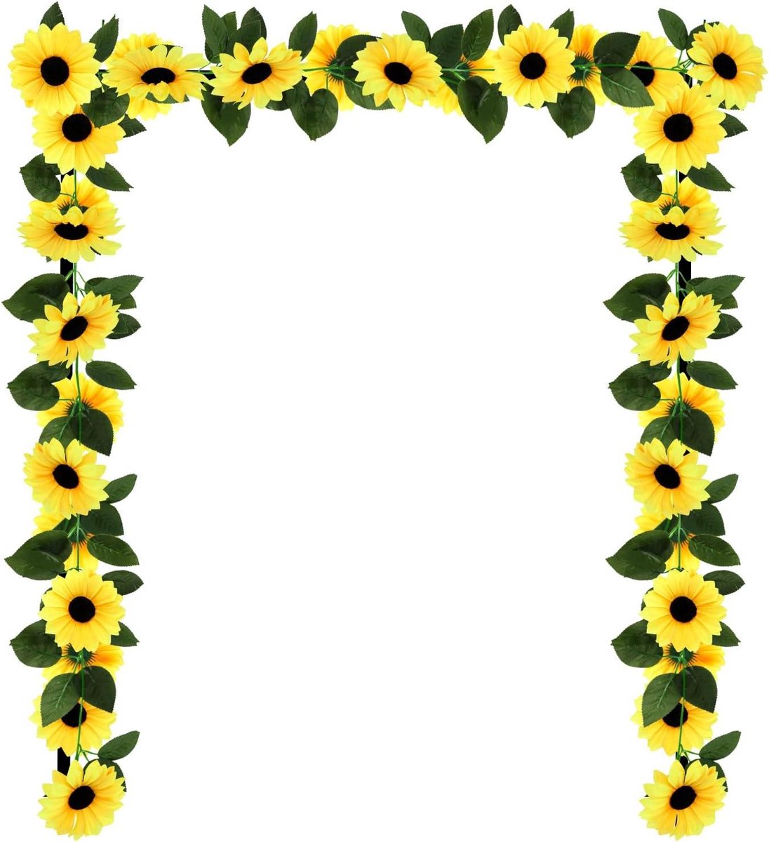 JGS Premium - Kunstmatige Zonnebloem Garland 2 Stuks voor Tuin en Bruiloft Decor