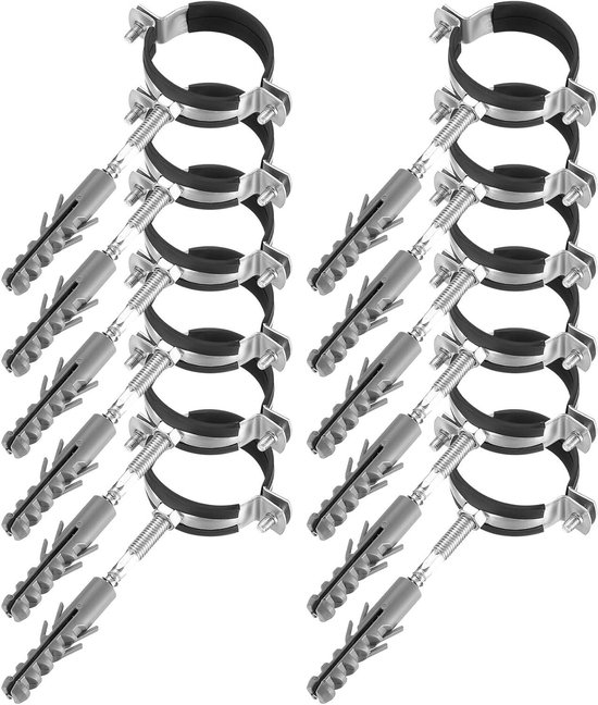 QUARKZMAN 16 stuks kabelklemmen, 15 mm, metalen buishouders voor