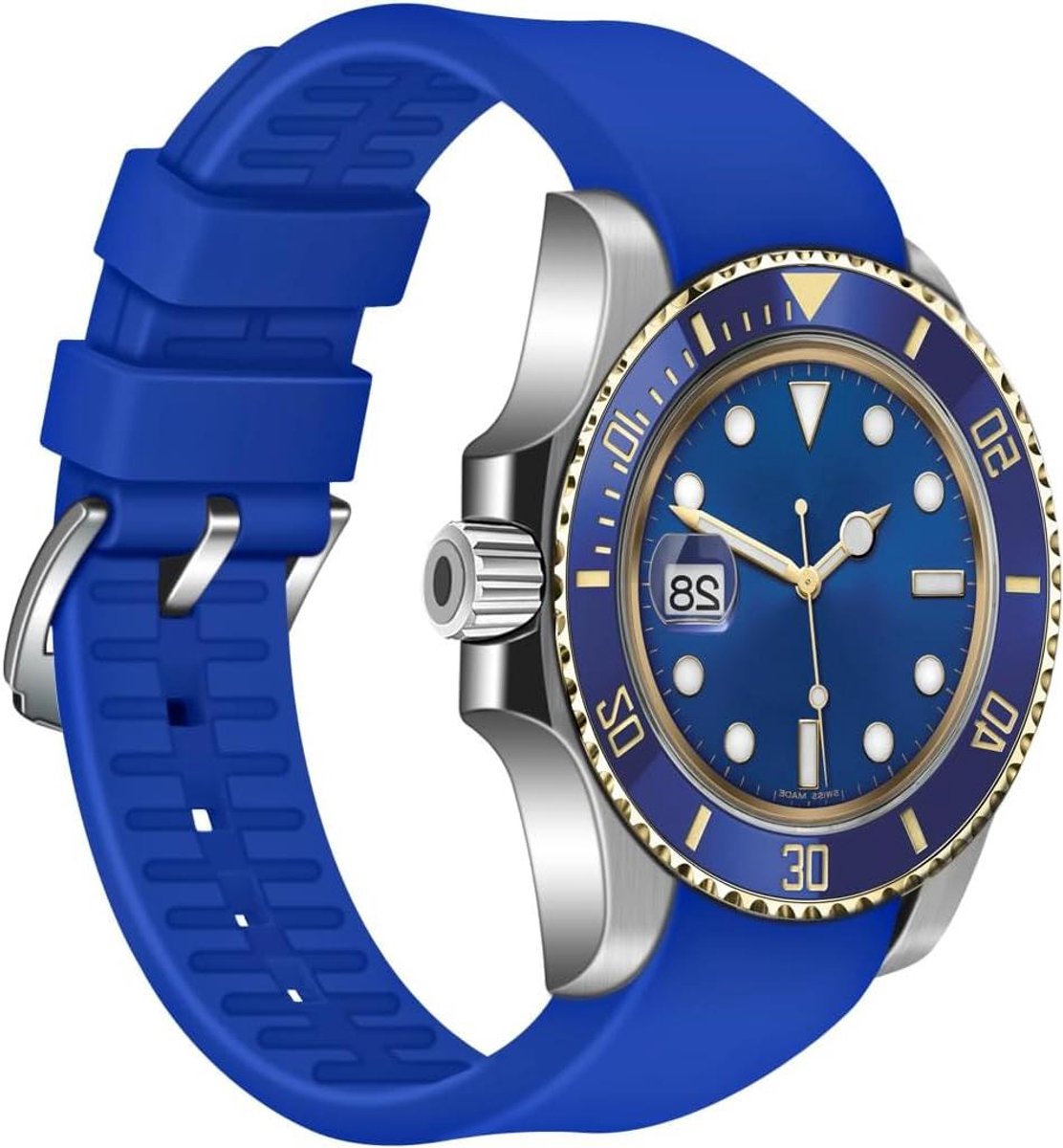 JGS Premium - Universele Siliconen Horlogeband 20mm 22mm Curved Rubberen Bandjes, Lichtgewicht Sportieve Vervanging voor Horloges, Diverse Kleuren, Heren Dames.