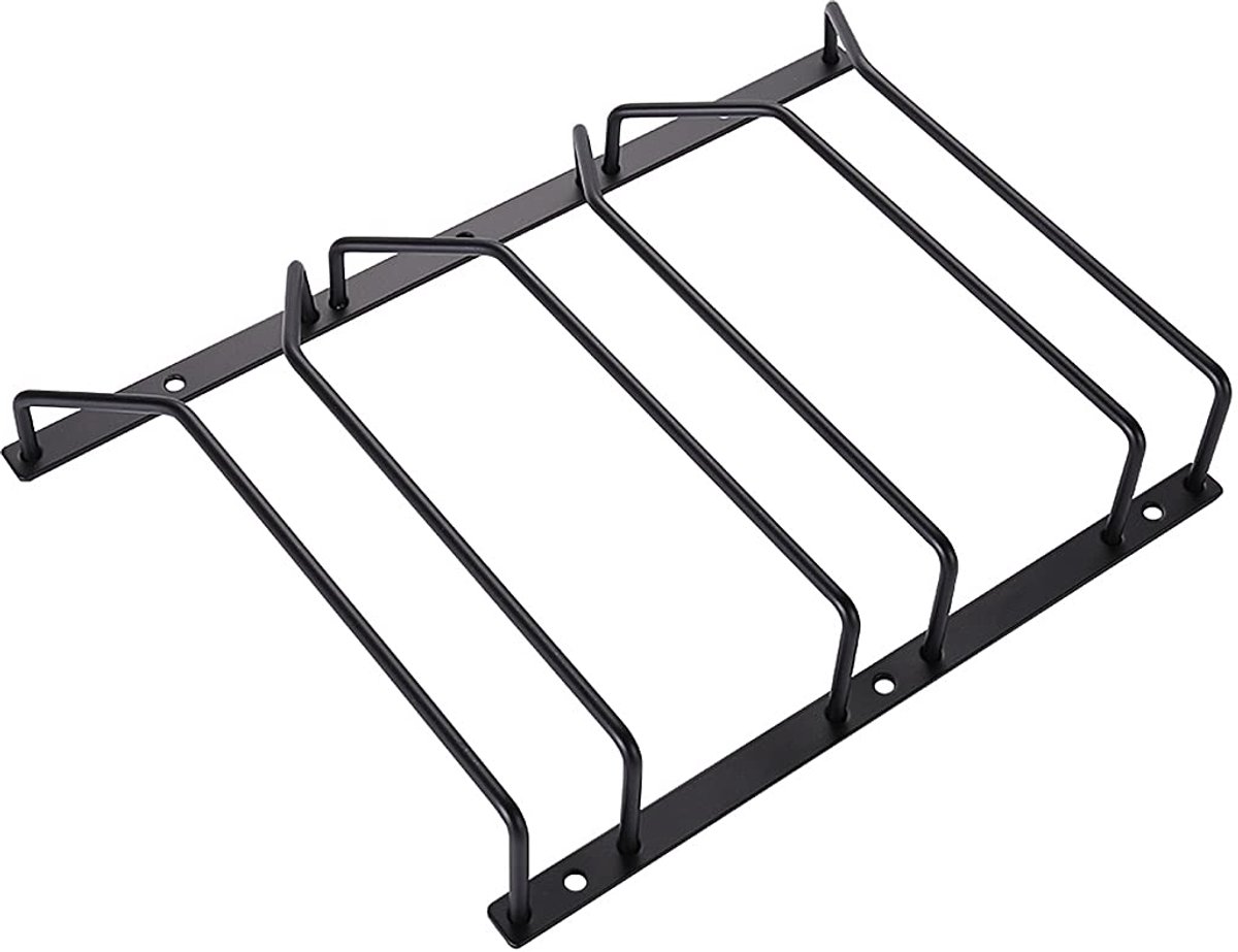Zwarte wijnglazenrek - Onder kast wijnglashouder - 3 rijen - 22,5 cm