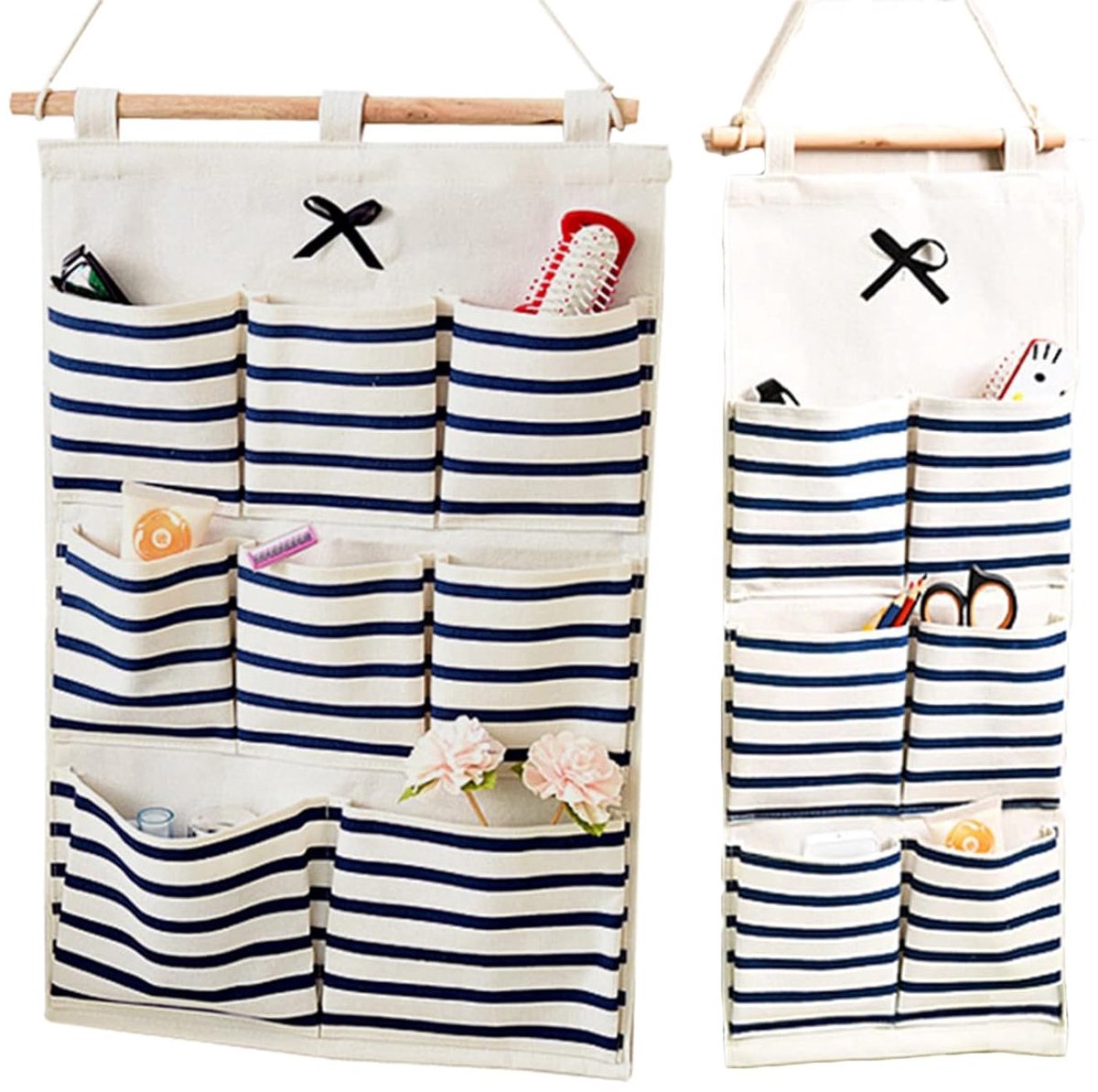 Muur Opslag Katoenen Tas - Wandorganizer - 2 Stuks - Blauw