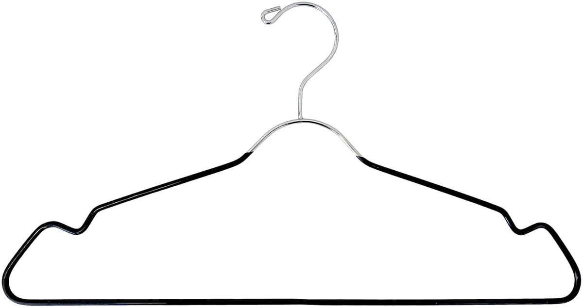 Deluxe Standaard Hanger - Antislip Coating, Ruimtebesparend - 12 stuks - Chroom