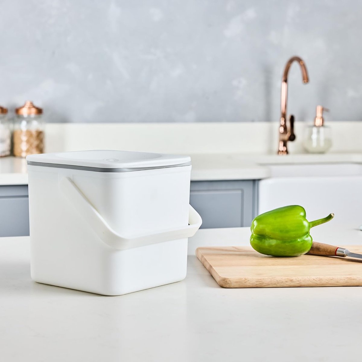 Compost Caddy van ABS Plastic - Wit - Voor Thuisgebruik