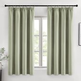 LKCD Gordijnen Ondoorzichtig - Groen Plant Blad Set Van 2 Gordijnen Verduistering Met Oogjes Voor Slaapkamer Woonkamer 234X230CM