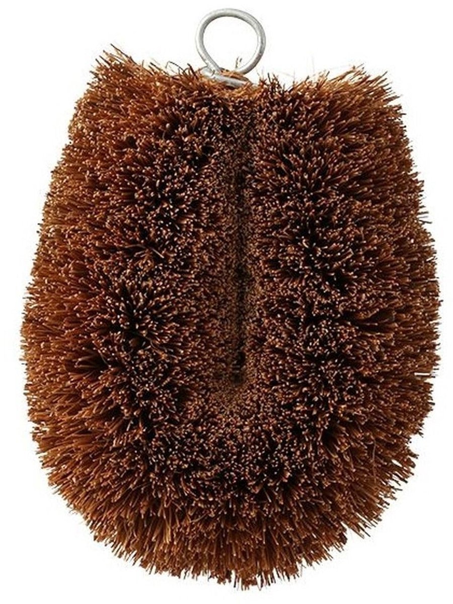 Reinigingsborstel voor groenten - palmbladeren - bruin - medium