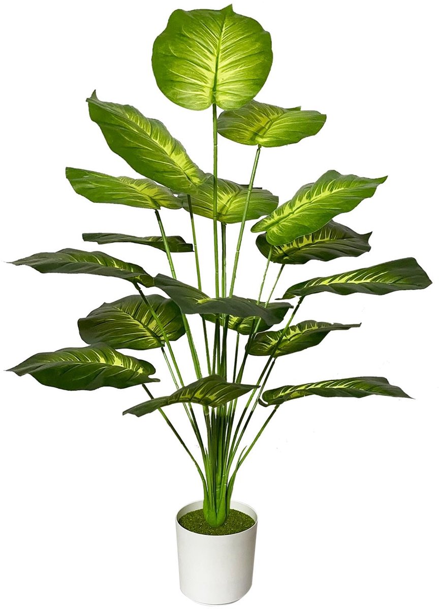 Ibenzoa Kunstmatige Tropische Palmplant in Decoratieve Pot voor Binnen en Buiten, Realistisch en Onderhoudsvrij, 75 cm 75 cm gelpalm