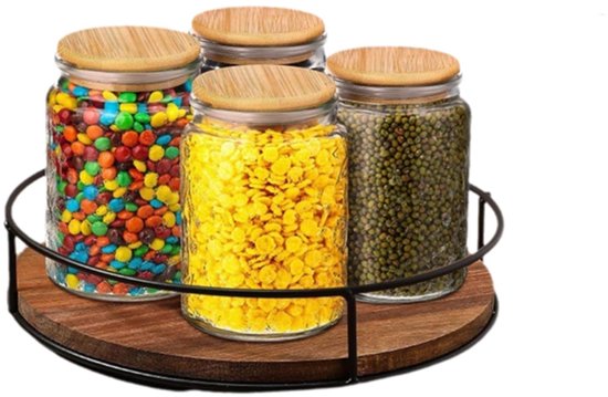 Eettafel Draaiplateau 60-100cm Lazy Susan Houten Draaiplateau 360
