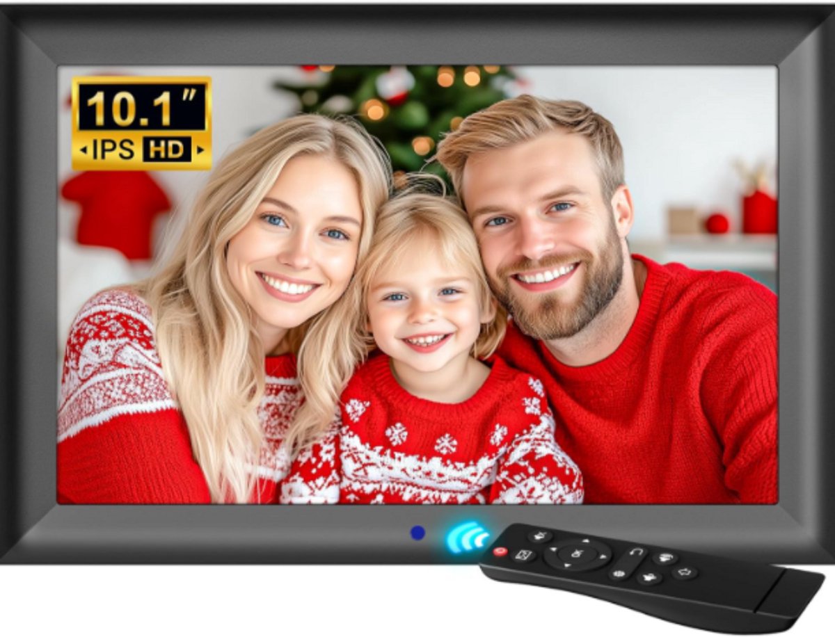 WNHB® Digitale Fotolijst 10.1 Inch – WiFi Frameo App – 32GB Geheugen – Automatische Diavoorstelling – Cadeau voor Ouders Familie en Vaderdag