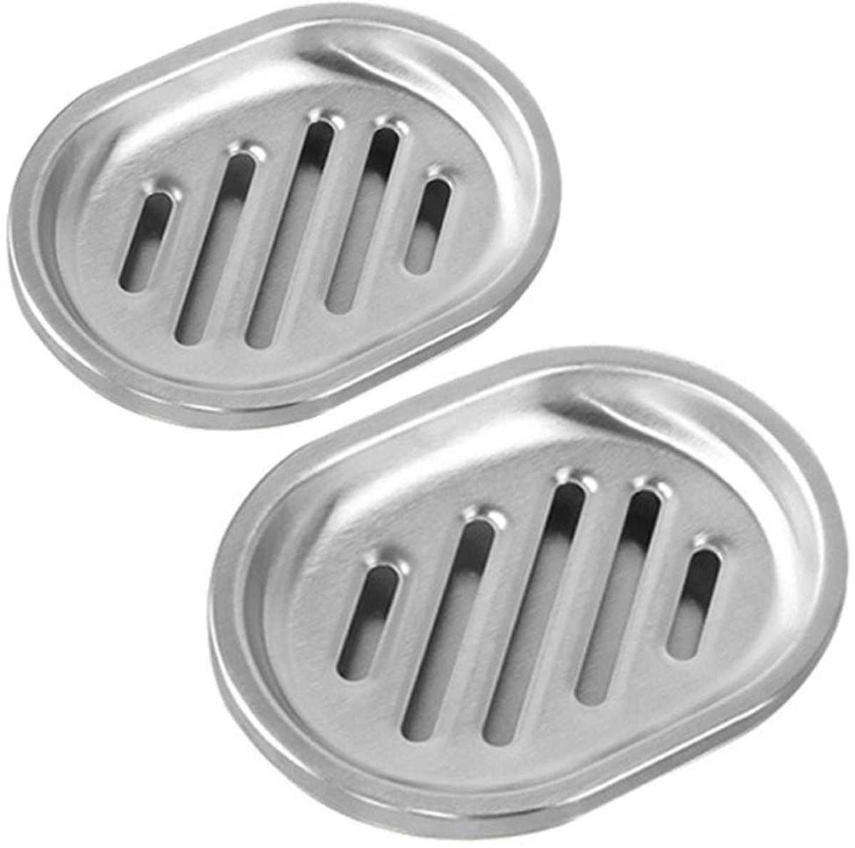Ibenzoa® Roestvrij Stalen Zeepbakjes Set van 2 met Slim Afwateringsontwerp voor Douche en Keuken