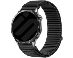 Strap-it Wave nylon bandje 22mm - Samsung Galaxy Watch 3 45mm / 1 46mm / Gear S3 - Amazfit GTR 2-3-4 - Polar Vantage M / Grit X - OnePlus Watch 1/2/3 - Huawei Watch GT 2-3-4-5 46mm - Suunto Run / Race / Vertical / 9 Peak (zwart)