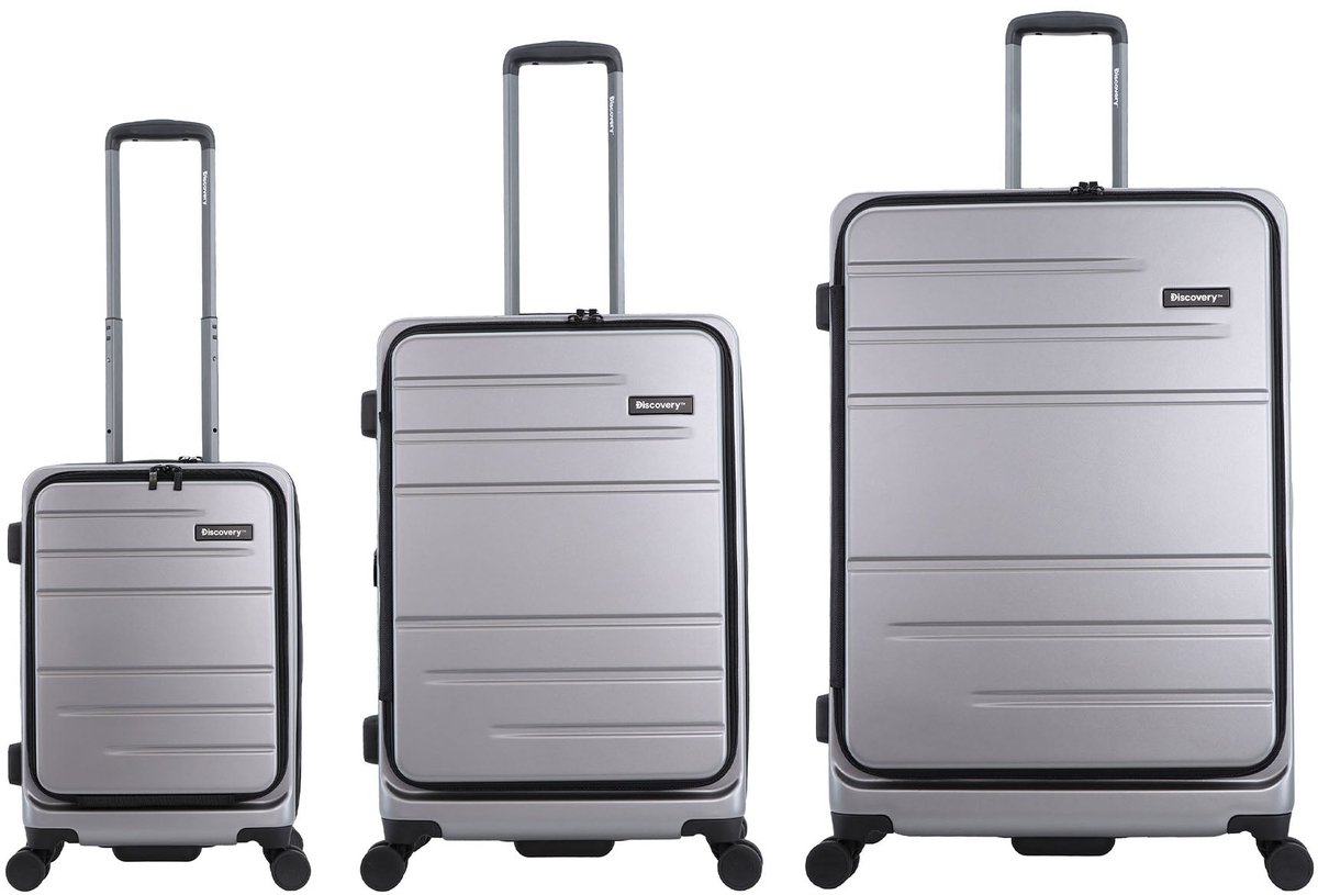 Discovery - Patrol | 3-Delig Polycarbonaat Kofferset - Zilver - Zilver / Set