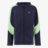 Puma Evostripe Fullzip kinder sweatvest zwart groen - Maat 152/158