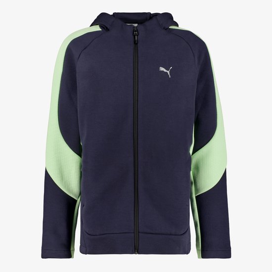 Sweat à capuche entièrement zippé Puma evostripe en bleu marine.