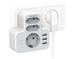 Tessan Stekerstofstuk Voor Computer/Tv 4 Poorten 2500W