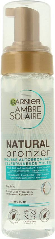 Garnier Ambre Solaire Self Tan Mousse - Zelfbruiner voor Lichaam & Gezicht met Hydraterend Kokoswater - 200ml
