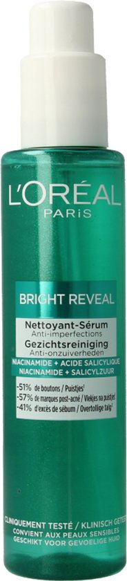 L'Oréal Paris Bright Reveal Schuimende Reinigingscrème met Niacinamide - Gezichtsreiniger tegen pigmentvlekken - 150ml