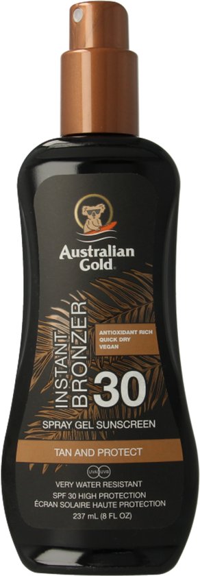 Australian Gold - SPF30 Spray Gel met Bronzer - 237 ML