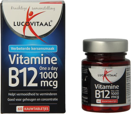 Lucovitaal Vitamine B12 1000 micogram Voedingssupplement - 60 kauwtabletten - Kersensmaak