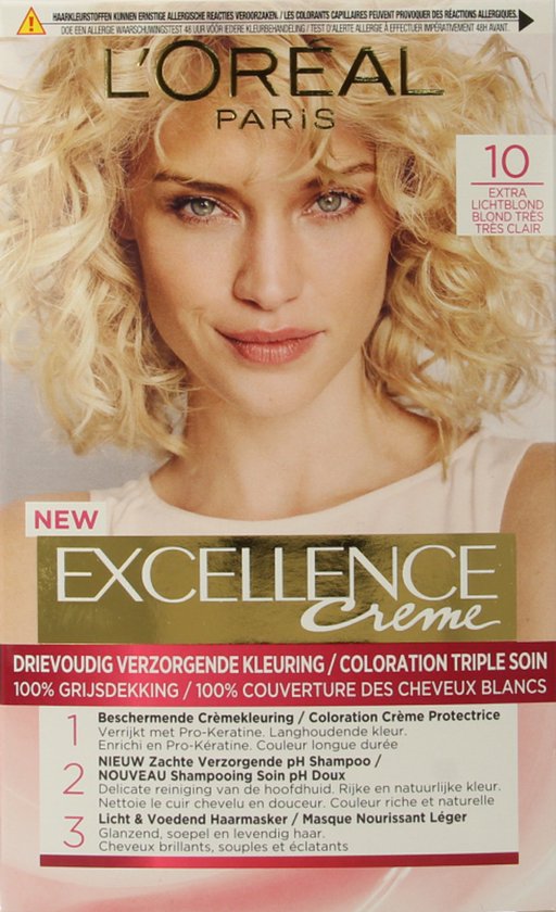 L'Oréal Paris Excellence Crème Extra Lichtblond 10 - Permanente Haarkleuring - Rijk en levendig kleurresultaat - Haarverf