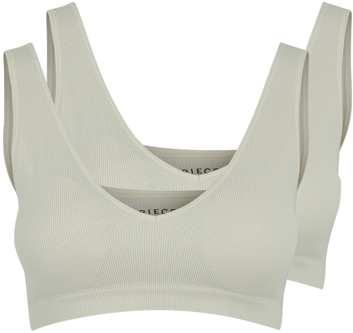 Pieces 2-Pack bralette voorgevormd met vulling - XS - Creme