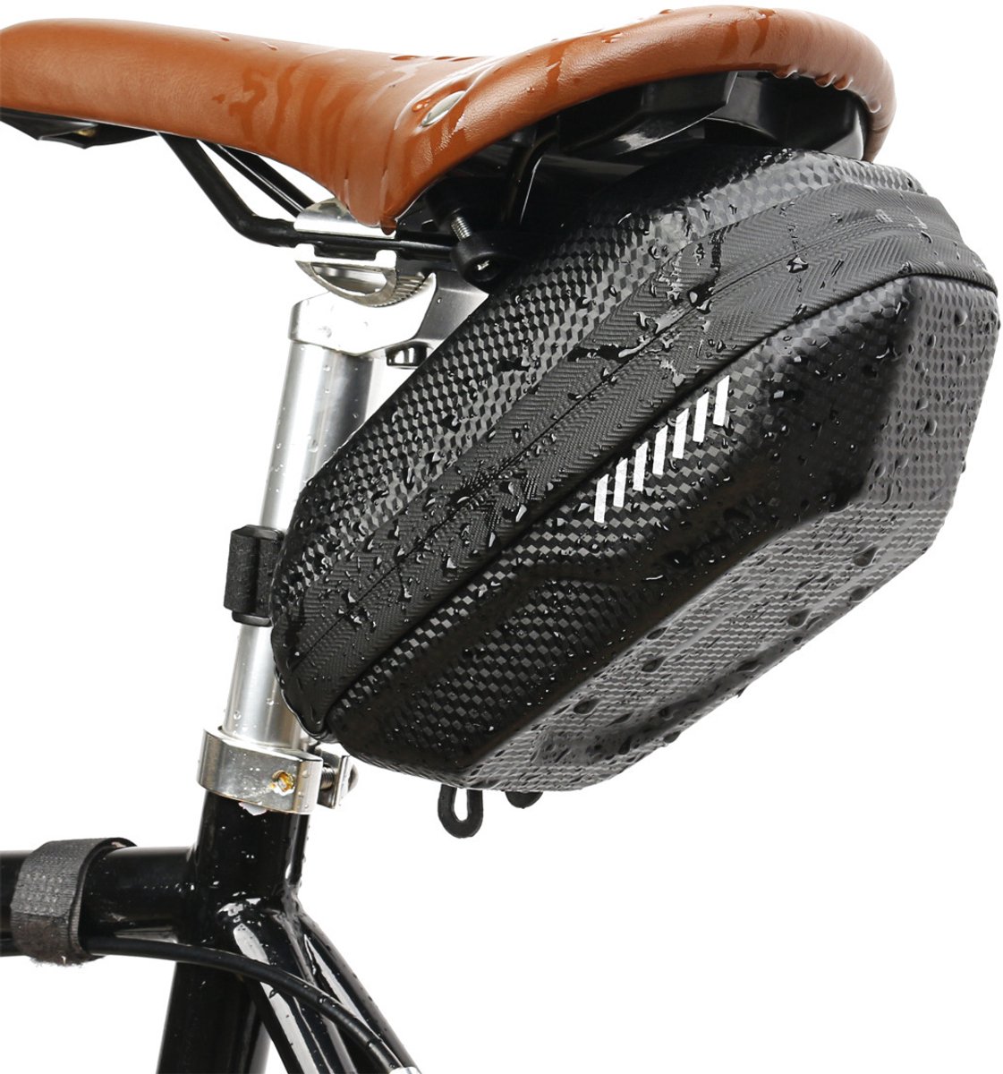 WK Motor heuptas, fietstassen voor fietsen, wandelluier met riem, outdoor heuptas - Waterdichte Fietstas Achter – Harde PVC Zadel Tas – 20x10x9 cm – Grote Capaciteit – Mountainbike Achtertas