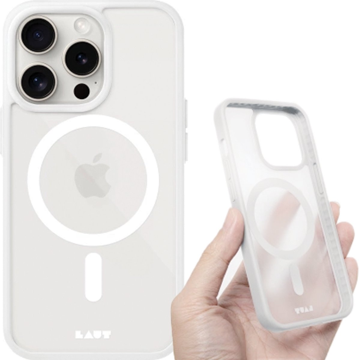 Laut Huex Protect Magsafe hoes iPhone 15 Pro Max,Wit