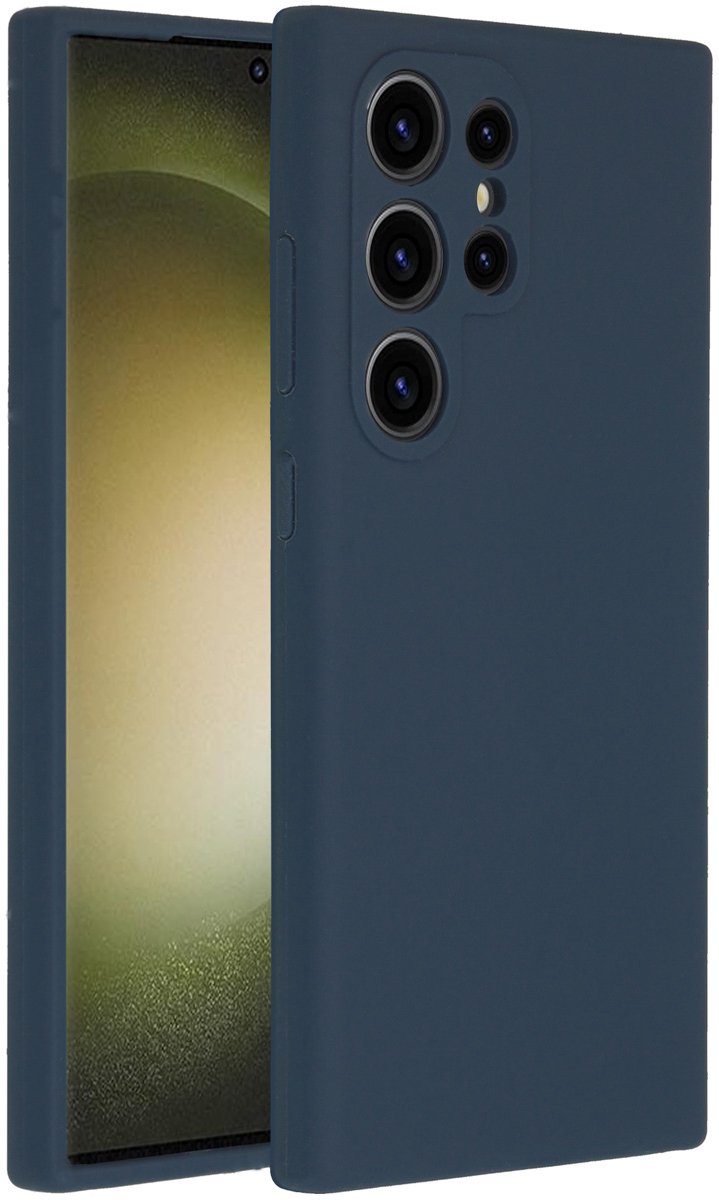 Accezz Hoesje Geschikt voor Samsung Galaxy S24 Ultra Hoesje Siliconen - Accezz Liquid Silicone Backcover - Donkerblauw