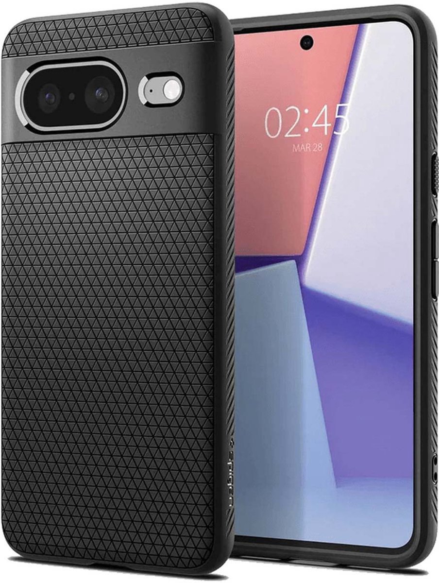 Spigen Liquid Air Hoesje voor de Google Pixel 8 - Back Cover Flexibel TPU Matte Zwart